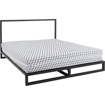 Postel Nordic Design Černá kovová dvoulůžková postel Agiama 180 x 200 cm