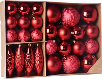 Vánoční ozdoba Home Styling Collection KO-CAN207220 červené 31 ks