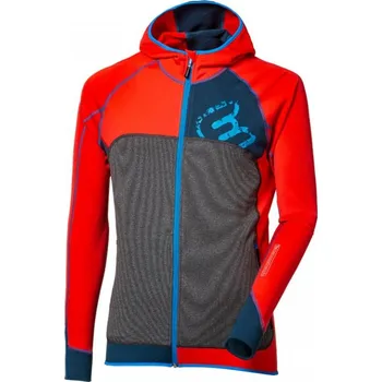 Pánská mikina Mikina pánská Progress REBEL HOODY, červená/petrol/černá Velikost: L
