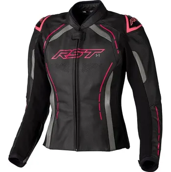 Dámská kožená bunda RST 3043 S1 Black / Neon Pink - M