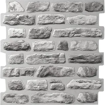Obklad Obkladové panely 3D PVC TP10028034 ukládaný kámen šedý