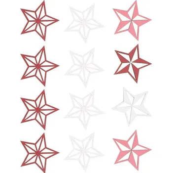 Vánoce Anděl Přerov, s.ro. Dřevěné dekorace 4 cm hvězdy - 12 ks