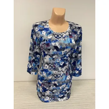 Dámská tunika Modrá halenka NENZI, Barva Modrá, Velikost XXL 48, Materiál 98% Polyester 2% Lycra