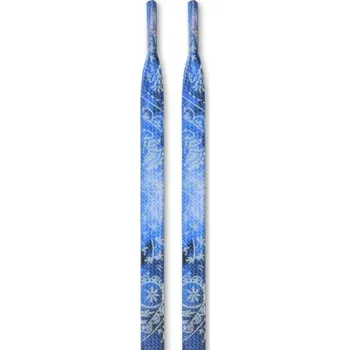 Tkaničky do bot Široké tkaničky s potiskem, jeden pár - Modré, 120 cm