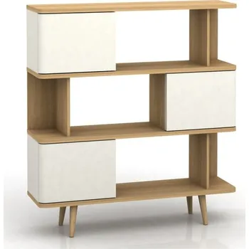 Knihovna Bílá knihovna v dekoru dubu 120x130 cm Alana - Støraa ID_895578