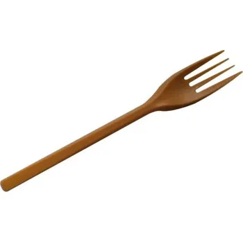 Jednorázové nádobí Vidlička WPC recy plastová hnědá 18cm/ 100 ks