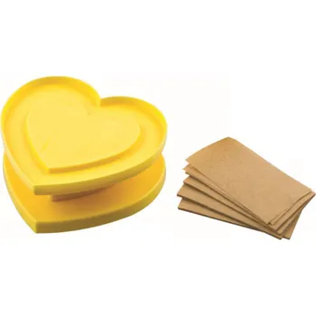 Vykrajovátko Sada vykrajovátka a potravinářských papírků For You, srdce - Silikomart