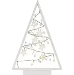 E- dekorace vánoční strom bílý dřevo