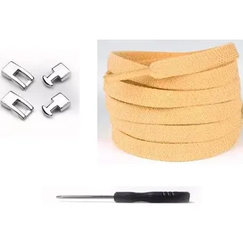 Tkaničky do bot Elastické tkaničky do bot široké se zacvakávací sponou, jeden pár - Oranžové, 100 cm