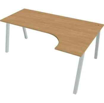 Kancelářský vozík HOBIS kancelářský stůl tvarový, ergo levý - UE A 1800 L, dub + doprava zdarma