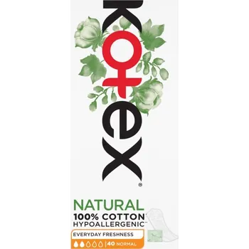 Menstruační vložka Kotex Natural Normal Everyday Freshness Liners slipové vložky 40 ks