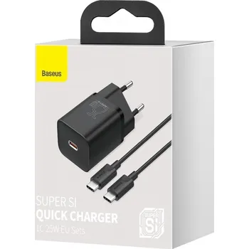 Rychlonabíječka Super Si 25W včetně datového kabelu USB-C černá