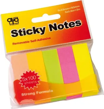 Samolepící bloček AURO Sticky Notes 5 barev