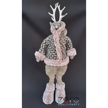 Sob 'kluk' v kožichu stojicí 51 cm - šedý