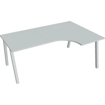 Kancelářský vozík HOBIS kancelářský stůl tvarový, ergo levý - UE A 1800 60 L, šedá + doprava zdarma