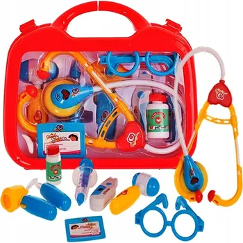 Hra na doktory Doris Dětský lékařský kufřík s příslušenstvím Family Doctor červený