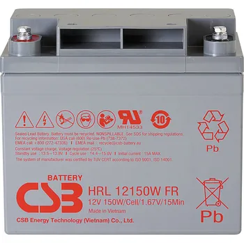 Trakční baterie CSB HRL12150W FR (12V 37,5Ah) záložní akumulátor