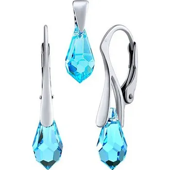 Souprava šperků Stříbrný set šperků Jessie ve tvaru kapky Swarovski® Crystals Aquamarine LSW6000S11AQ