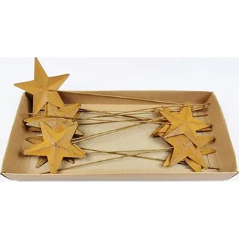 Vánoční dekorace Kovová hvězda 7,7 cm vintage o/s, 12 ks