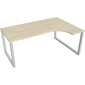 Kancelářský vozík HOBIS kancelářský stůl tvarový, ergo levý - UE O 1800 L, akát + doprava zdarma