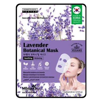 Pleťová maska MBeauty Botanic levandulová zklidňující a relaxační plátýnková maska, 23 g