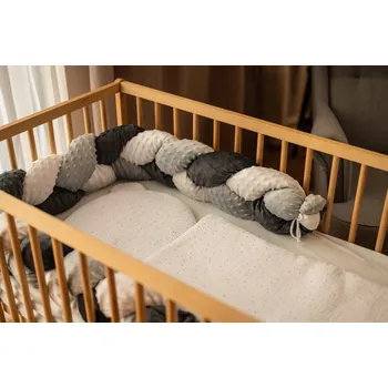 Příslušenství pro dětskou postel a kolébku MSM Mantinel do postýlky - bílý-černý - vzor 9 Délka mantinelu: 180 cm