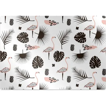 Podložka pod nábytek Podložka pod kancelářskou židli Listí a plameňáci