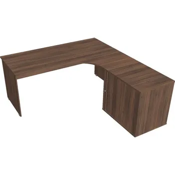 Kancelářský vozík HOBIS stůl pracovní, sestava levá - GE 1800 60 HR L, ořech + doprava zdarma