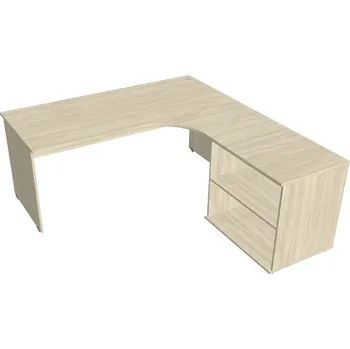 Kancelářský vozík HOBIS stůl pracovní, sestava levá - GE 1800 60 H L, akát + doprava zdarma