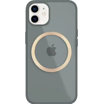 Pouzdro na mobilní telefon Lesklý transparentní kryt s MagSafe pro iPhone 12 / 12 Pro - šedý