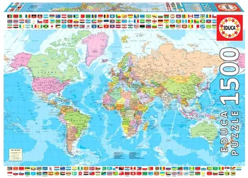 Puzzle Educa Politická mapa světa 1500 dílků