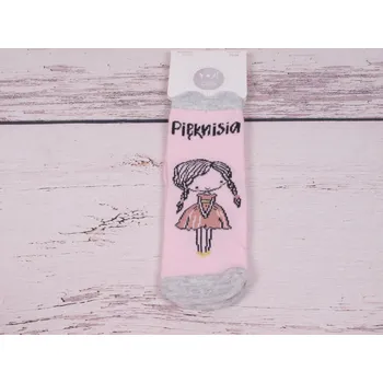 Ponožky YO SKA0108G růžové s princeznou velikosti ponožek: 14-15 ( EUR vel. 20-22)