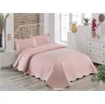 Přehoz bavlněný Deluxe jednobarevný Světle růžový TiaHome 220x240cm + 2ks 50x70cm