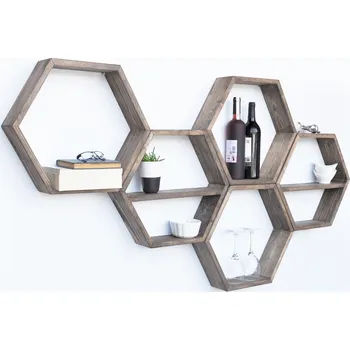 police ASIR Nástěnná police HEX003 ořech