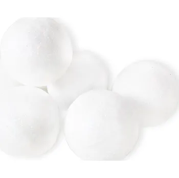 Vánoční dekorace Kulička pěna 6ks/4cm bílá (548990)