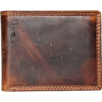 Peněženka Kožená peněženka z hlazené pevné hovězí kůže vintage s ochranou dat na kartách (RFID)