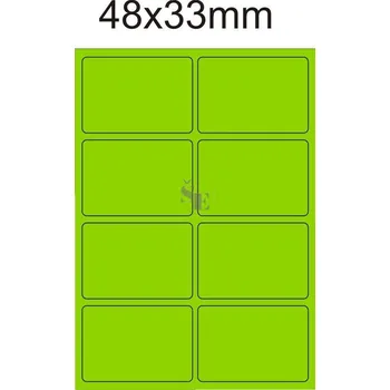 Samolepící etiketa Samolepící etikety A6 48x33 mm 80ks zelené, MiF Bohemia