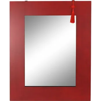 Zrcadlo Nástěnné zrcadlo DKD Home Decor Orientální Červená Černá Jedle MDF (70 x 2 x 90 cm)