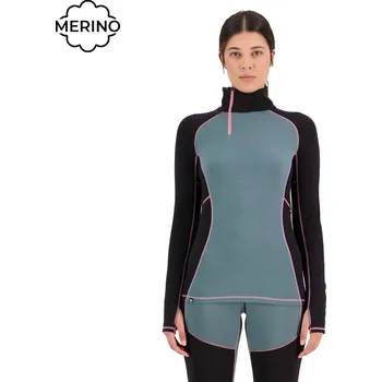 Tričko Mons Royale Wms Olympus Half Zip burnt sage/black S 2023 - Odesíláme do 24 hodin