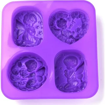 Forma na odlévání Silikonová forma andílci 177 x 165 x 28 mm fialová