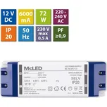 McLED ML-732.073.11.0 Napájecí zdroj 72W, DC12V/6A, IP20, plastové provedení se svorkovnicí