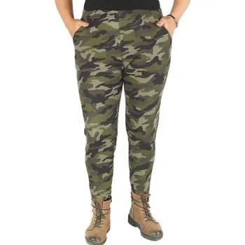 Dámské legíny Zateplené legíny pro moletky Termo MA0218a maskáčové (plus size legíny)