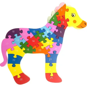 Puzzle Dřevěné puzzle Koník (Dřevěné puzzle pro děti XH20)