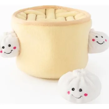 Hračka pro psa Hračka ZIPPY PAWS plyš - Burrow čínské knedlíčky v hrnci 16x16x11cm