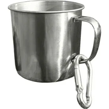 Kovový hrnek s karabinkou 300 ml (Nerezový hrnek 3,5 dcl nerozbitný)