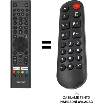 Dálkový ovladač Blaupunkt RMCCBU0010N náhradní dálkový ovladač pro seniory