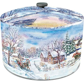 Trvanlivě pečivo Il Vecchio Forno Panettone dóza Zasněžená vesnice 750 g