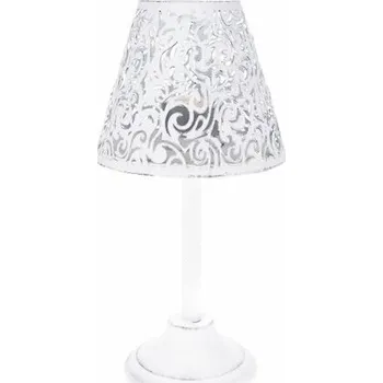 Svícen Kovový svícen se stínidlem Bella, 12 x 24 x 12 cm, bílá