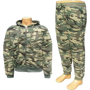 Sada tepláková maskáčová VOPSE woodland (pánské tepláky a mikina z počesaného úpletu)