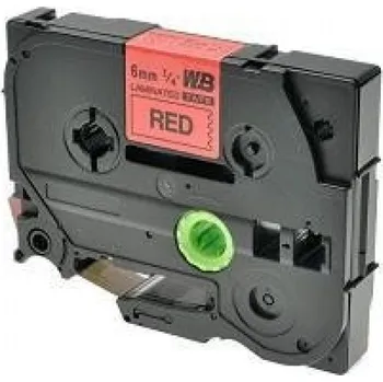 Pásek do tiskárny Alternativní páska Brother TZ-411 / TZe-411, 6mm x 8m, černý tisk / červený podklad